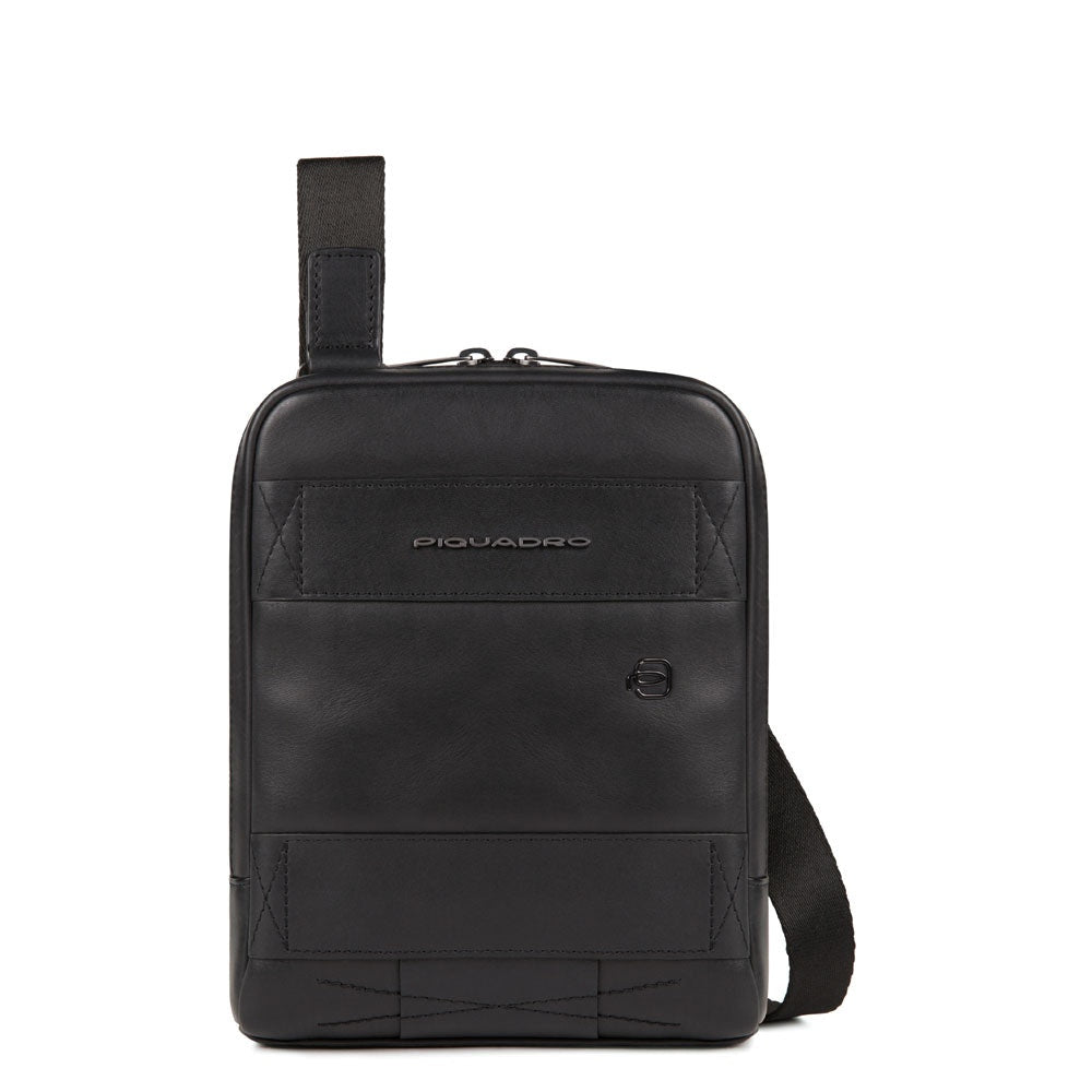 Piquadro, Obidos, Geantă de piele crossbody, Negru, 17 x 22 x 5,00 cm, Pentru bărbați - Olmarkt