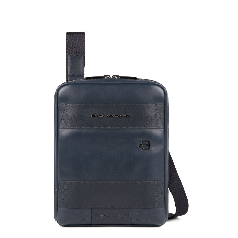 Piquadro, Obidos, Geantă de piele crossbody, Albastru, 17 x 22 x 5,00 cm, Pentru bărbați - Olmarkt