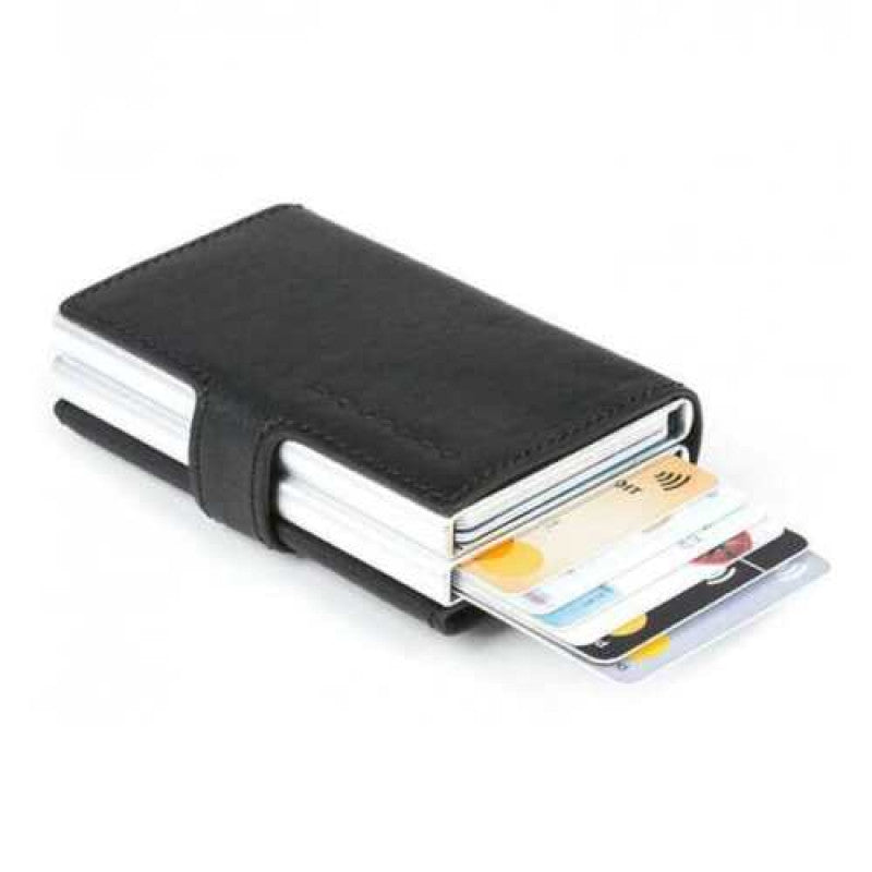 Piquadro, Piquadro, Suport de carduri din piele, Portcard de credit, Negru, Unisex - Olmarkt