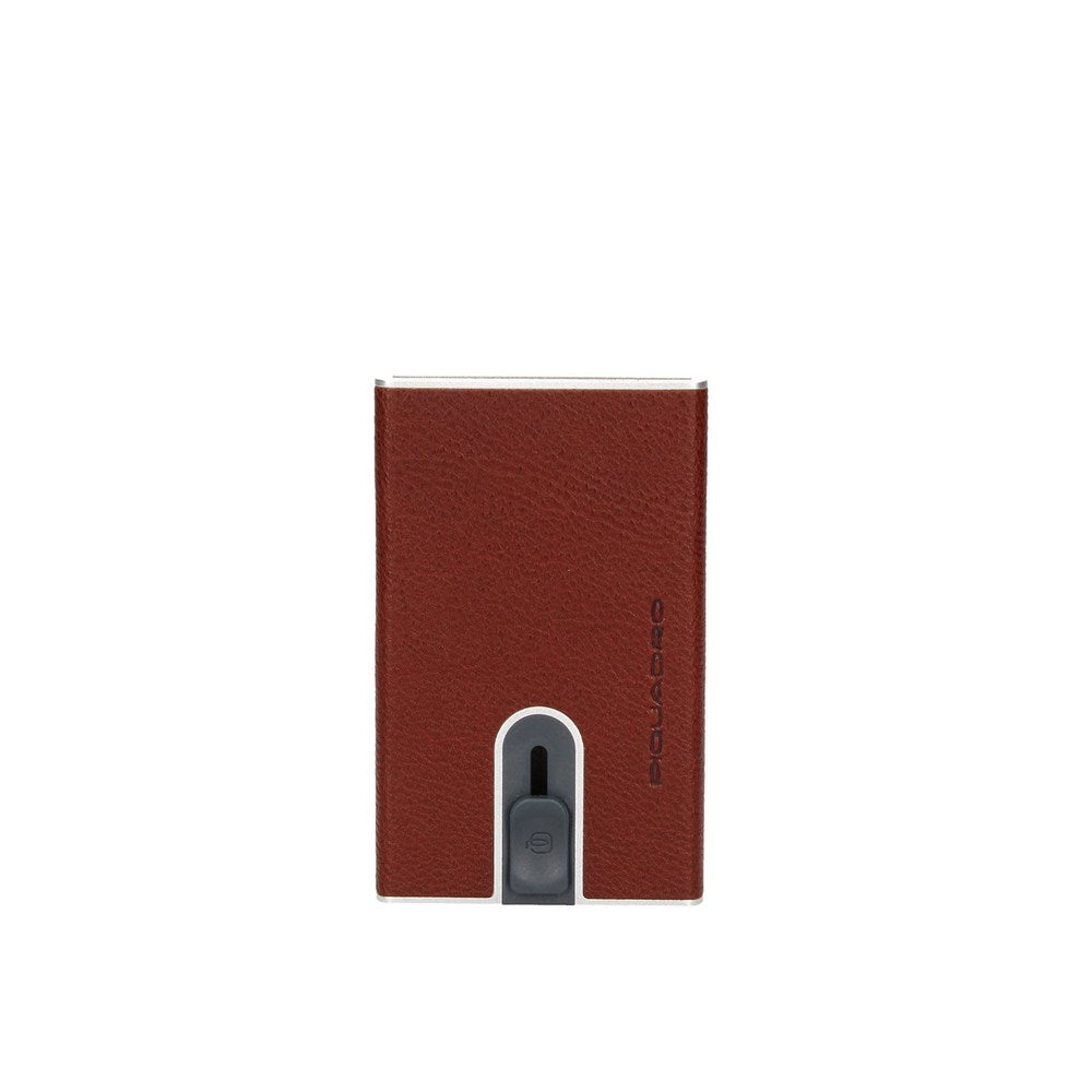 Piquadro, Piquadro, Suport de carduri din piele, Burgundia, Unisex - Olmarkt