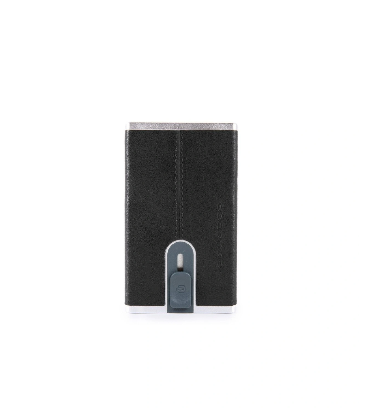 Piquadro, Black Square, Suport de carduri din piele, Sistem de alunecare pătrat, PP4825B3R, Negru, Pentru bărbați - Olmarkt