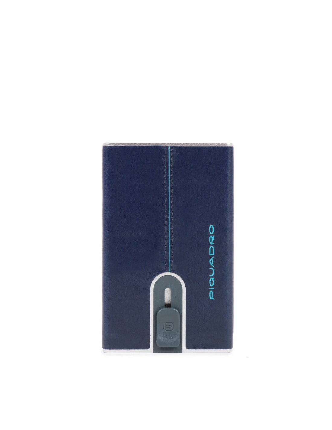 Piquadro, Blue Square, Portofel din piele, Sistem de alunecare pătrat cu clema de bani, PP5358B2R-BLU2, Albastru, Pentru bărbați - Olmarkt