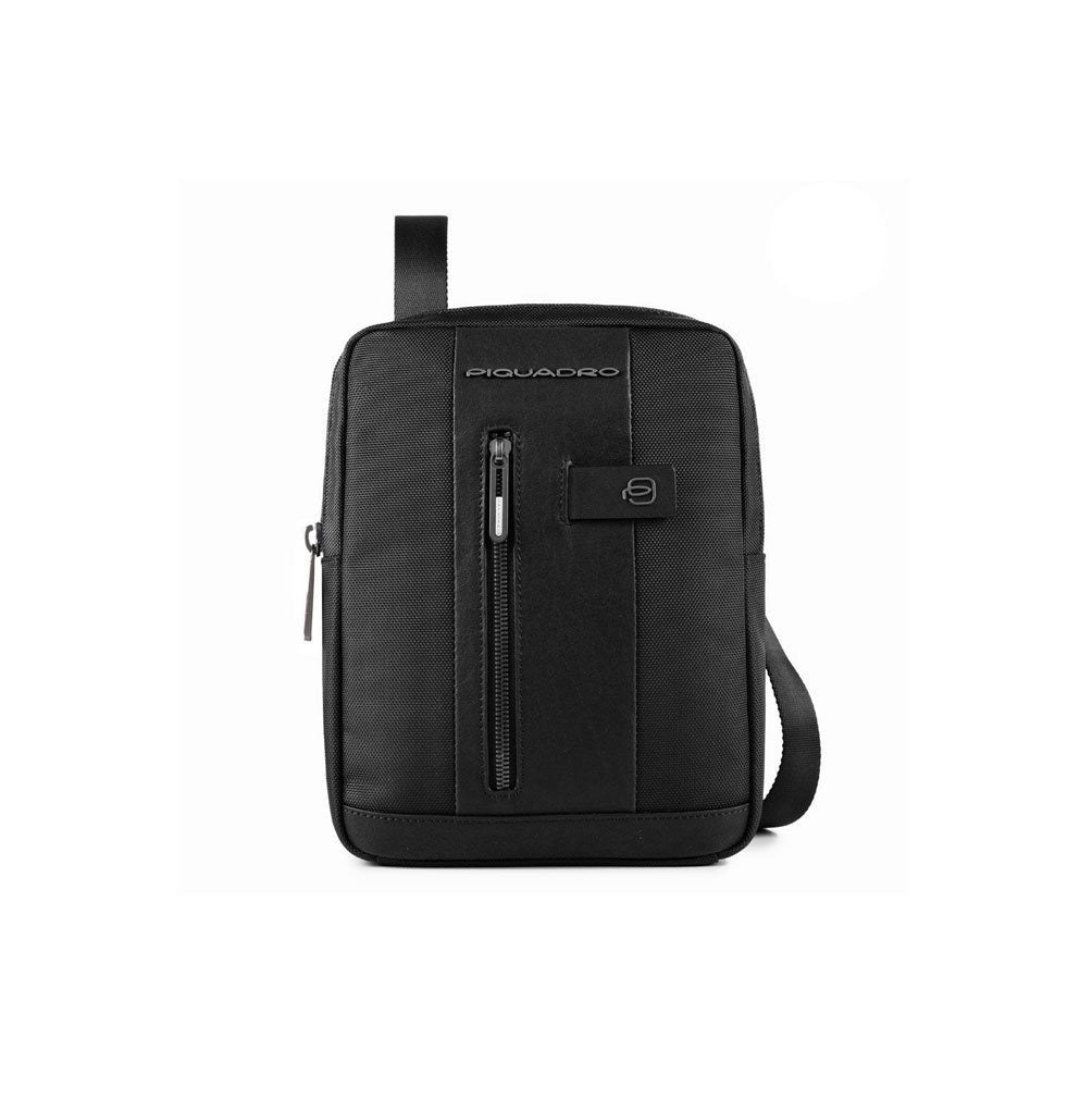 Piquadro, Brief 2, Nailon și piele, Geantă textilă crossbody, Negru, CA1816BR2/N, Pentru bărbați - Olmarkt