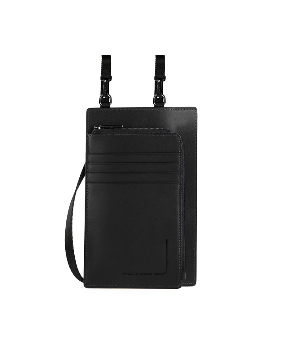 Piquadro, Tasche, Geantă de piele crossbody, Negru, 11,5 x 19 x 2 cm, Pentru femei - Olmarkt