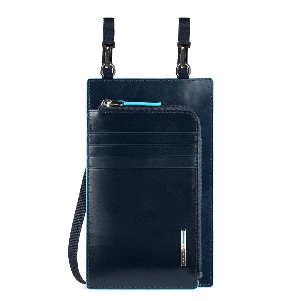 Piquadro, Tasche, Geantă de piele crossbody, Albastru, 11,5 x 19 x 2 cm, Pentru bărbați - Olmarkt