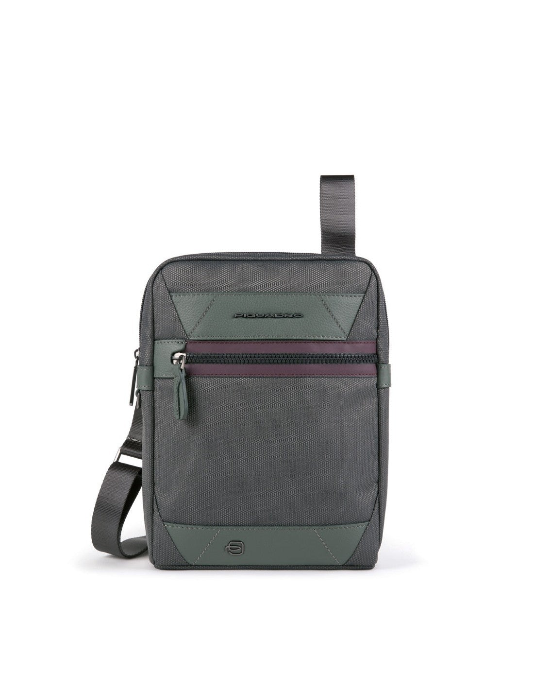 Piquadro, Trakai, Materiale reciclate, Mic, Geantă textilă crossbody, Verde, 27 x 21 x 5 cm, Pentru bărbați - Olmarkt