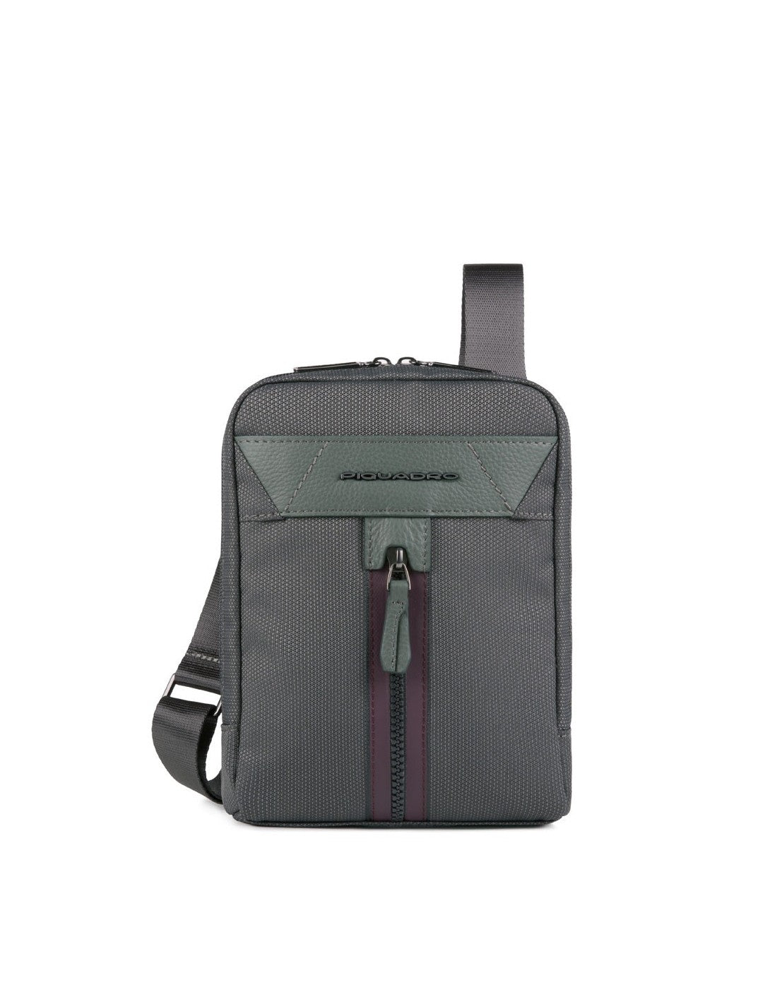 Piquadro, Trakai, Geantă de umăr, Geantă textilă crossbody, Verde, 16 x 22 x 4 cm, Pentru bărbați - Olmarkt