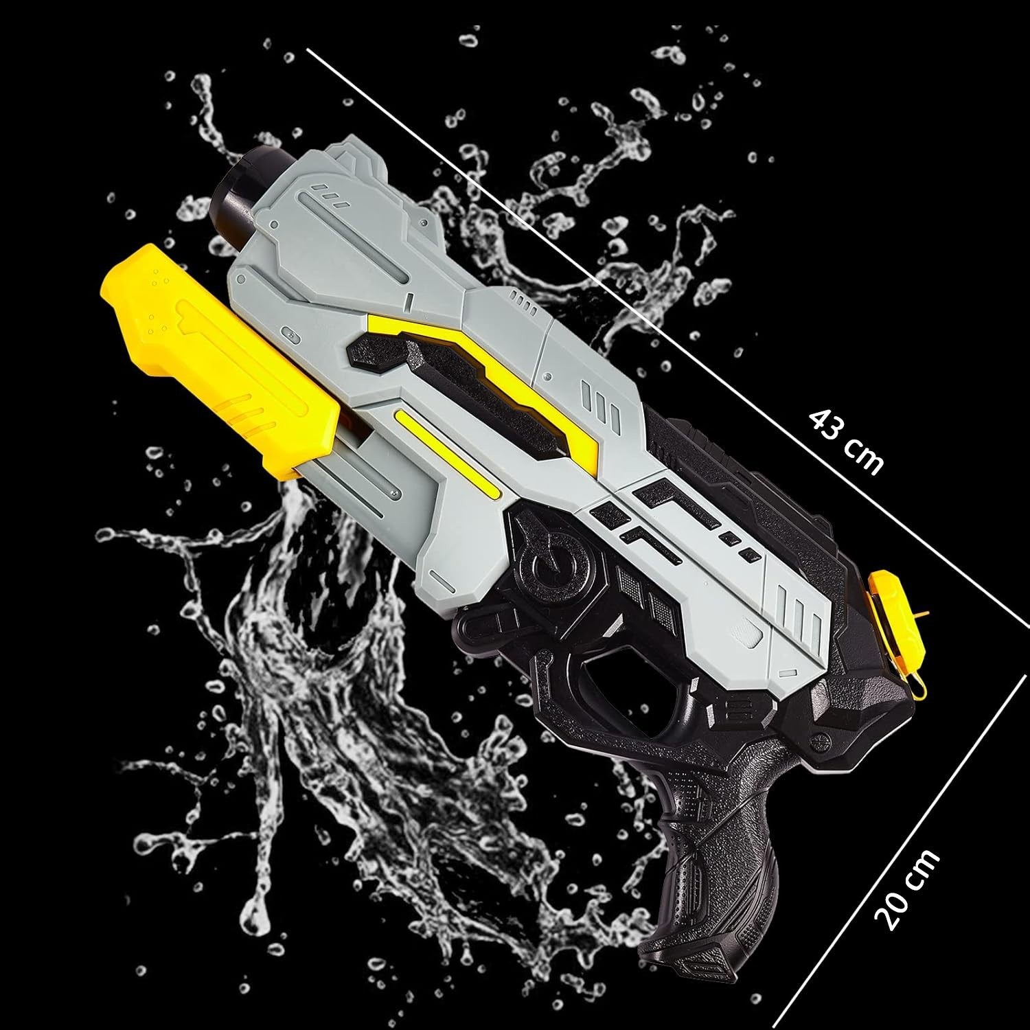 Pistol cu Apa de Inalta Presiune pentru Copii, Flippy, Jucarie Pistol cu Apa, Capacitate 1.5 L, 43 x 20 x 4 cm,