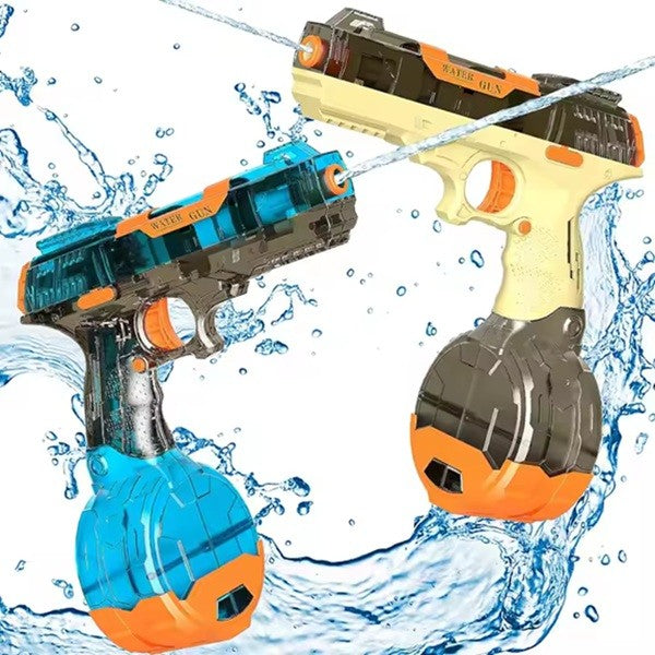 Pistol cu Apa Electric, Flippy, 2 Rezervoare 75/350 ml, din ABS+Silicon, Baterie, Incarcare USB, Conectare la Furtun,