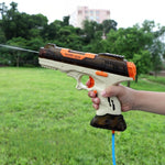 Pistol cu Apa Electric, Flippy, 2 Rezervoare 75/350 ml, din ABS+Silicon, Baterie, Incarcare USB, Conectare la Furtun,