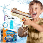 Pistol cu Apa Electric, Flippy, 2 Rezervoare 75/350 ml, din ABS+Silicon, Baterie, Incarcare USB, Conectare la Furtun,