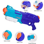 Pistol cu Apa pentru Copii, Rezervor de 1500 ml, Maner de transport, Pentru Piscina/Plaja, Flippy, 3 ani+, Bleumarin,