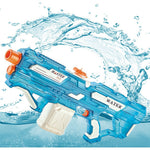 Pistol cu Apa Electric, Flippy, +6 Ani, Rezervor 650 ml, Incarcare USB, din Plastic, 59 x 23 x 6 cm, Albastru