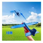 Pistol cu Lansator de Avion, Flippy, din Polistiren+Plastic, +3 Ani, Avion 38 cm, Lansare 10 m, Albastru/Rosu
