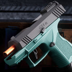 Pistol de jucarie GX4 cu Ejectie, Flippy, de Explozie de buzunar, Makara BLOWBACK, Gloante Moi pentru Copii, 15 x 13 x