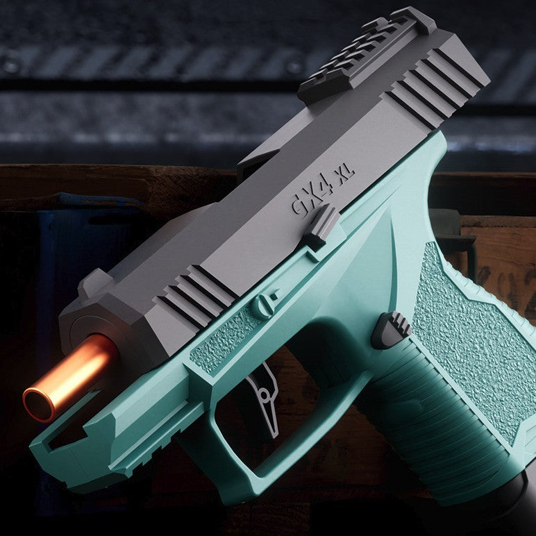 Pistol de jucarie GX4 cu Ejectie, Flippy, de Explozie de buzunar, Makara BLOWBACK, Gloante Moi pentru Copii, 15 x 13 x