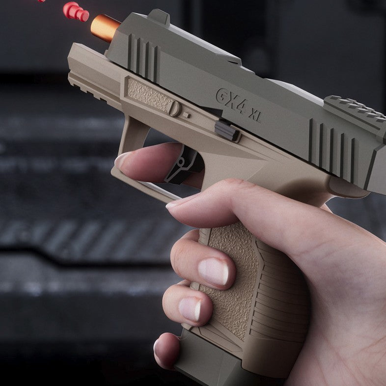 Pistol de jucarie GX4 cu Ejectie, Flippy, de Explozie de buzunar, Makara BLOWBACK, Gloante Moi pentru Copii, 15 x 13 x