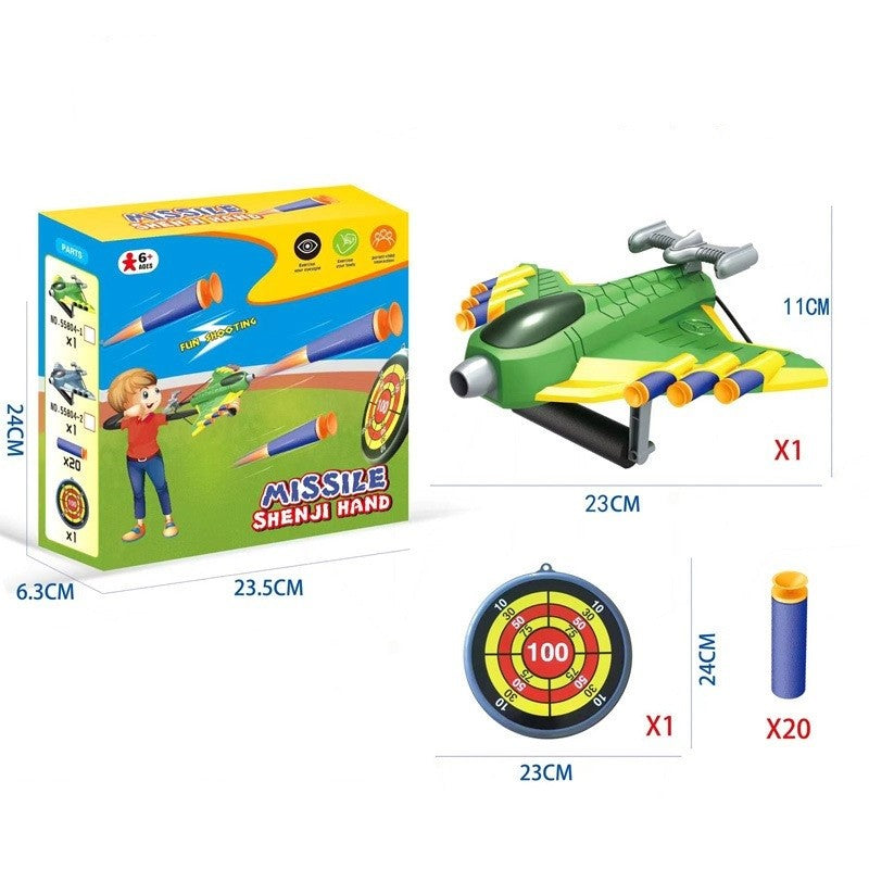 Jucaruie cu Lansator pentru Copii, Flippy, Lanseaza Manual, Tinta, Avion, 20 de Gloante din Material Moale, Joc