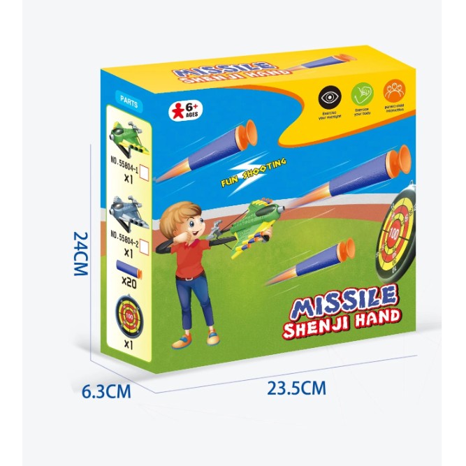 Jucaruie cu Lansator pentru Copii, Flippy, Lanseaza Manual, Tinta, Avion, 20 de Gloante din Material Moale, Joc
