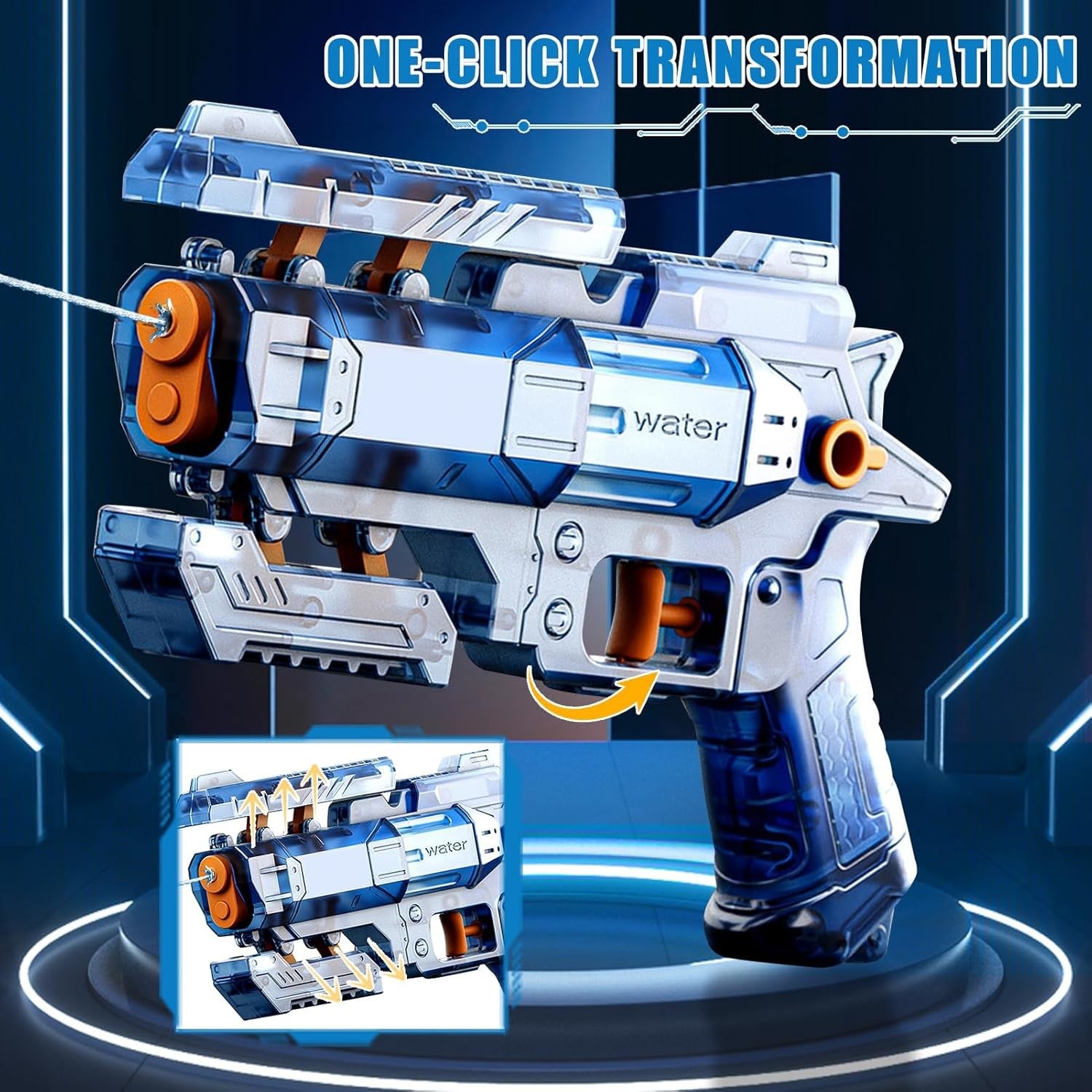 Pistol Manual cu Apa, Flippy, Jucarie Pistol cu Apa Sigur Pentru Copii, Design Nou S-Shooter Atractiv, 23 x 14.5 cm,