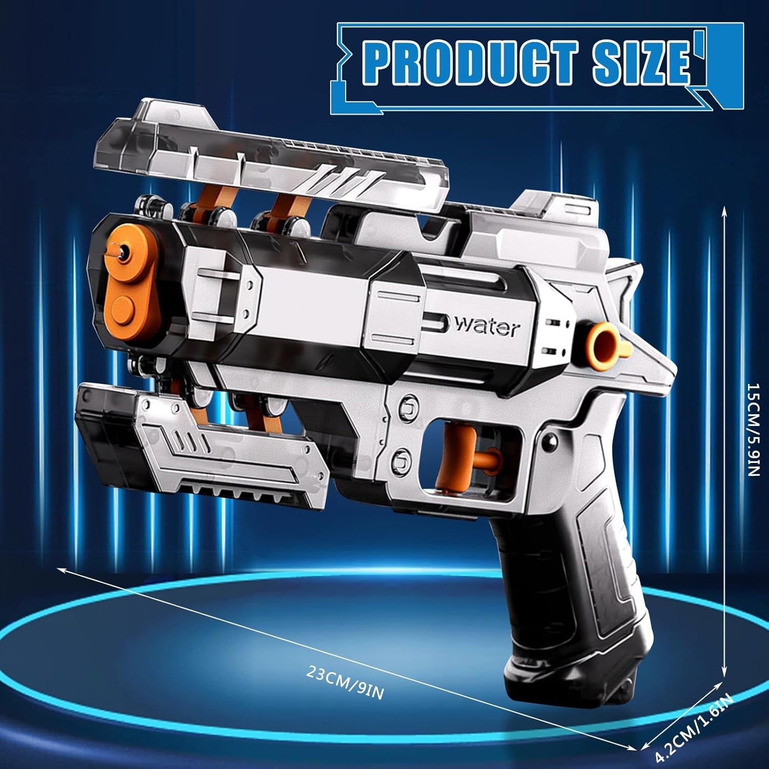 Pistol Manual cu Apa, Flippy, Jucarie Pistol cu Apa Sigur Pentru Copii, Design Nou S-Shooter Atractiv, 23 x 14.5 cm,