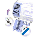 Pistol pentru Baloane de Sapun, Flippy, 69 de Gauri, Lumini Colorate, Tavita, Lichid, Baterie de Li, Cablu de