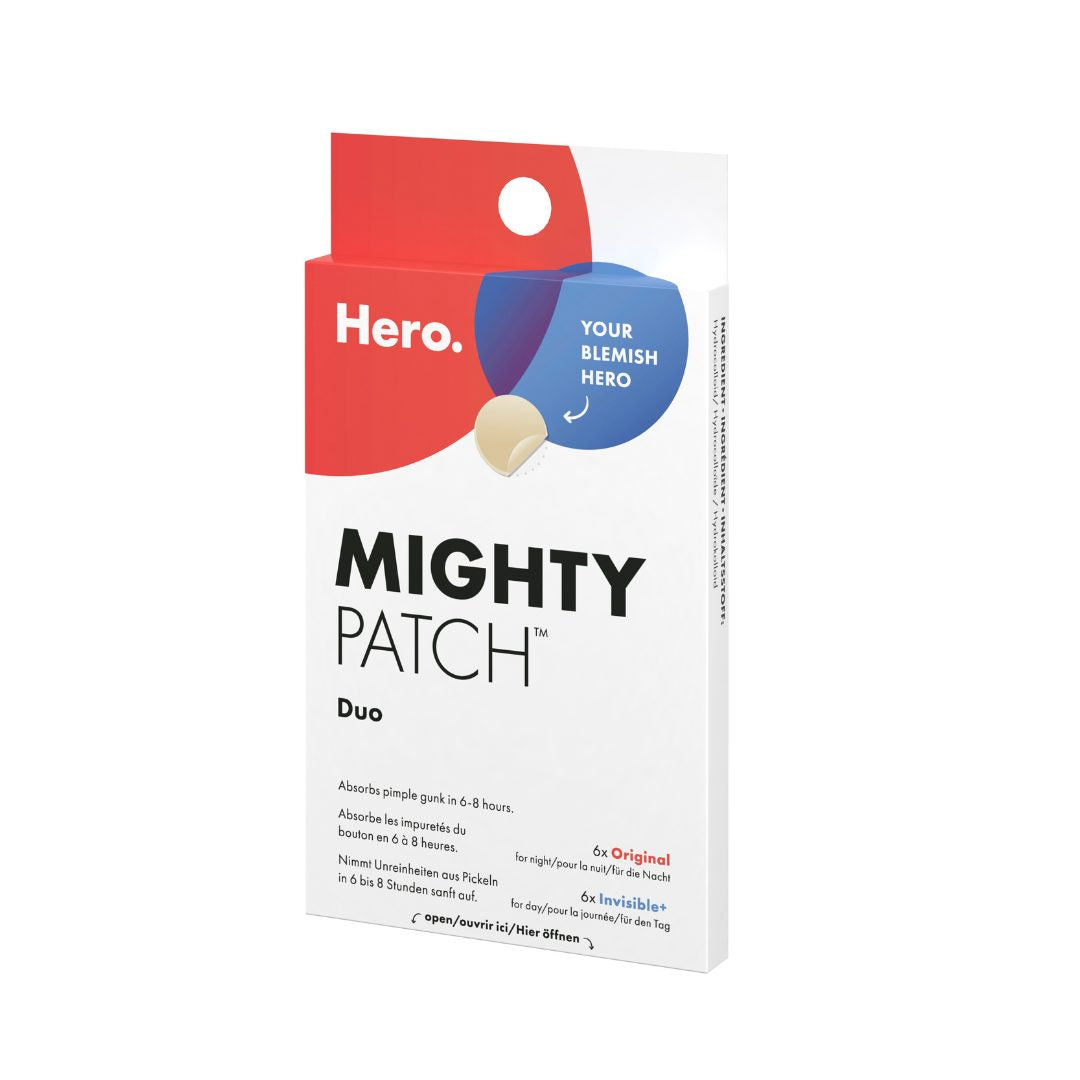 Plasturi hidrocoloidali anti acnee Hero Mighty Patch Duo pentru tratarea coșurilor cu puncte albe, 12 bucăți