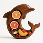 Platou pentru Servire, Flippy, in Forma de Delfin, 3 Compartimente pentru Mezeluri, Branzeturi, Snacksuri, Fructe,