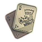 Jucarie Antistres Metalica, Flippy, Fidget Slider Premium, Model Poker King, Mecanism Magnetic Haptic, Otel Inoxidabil,