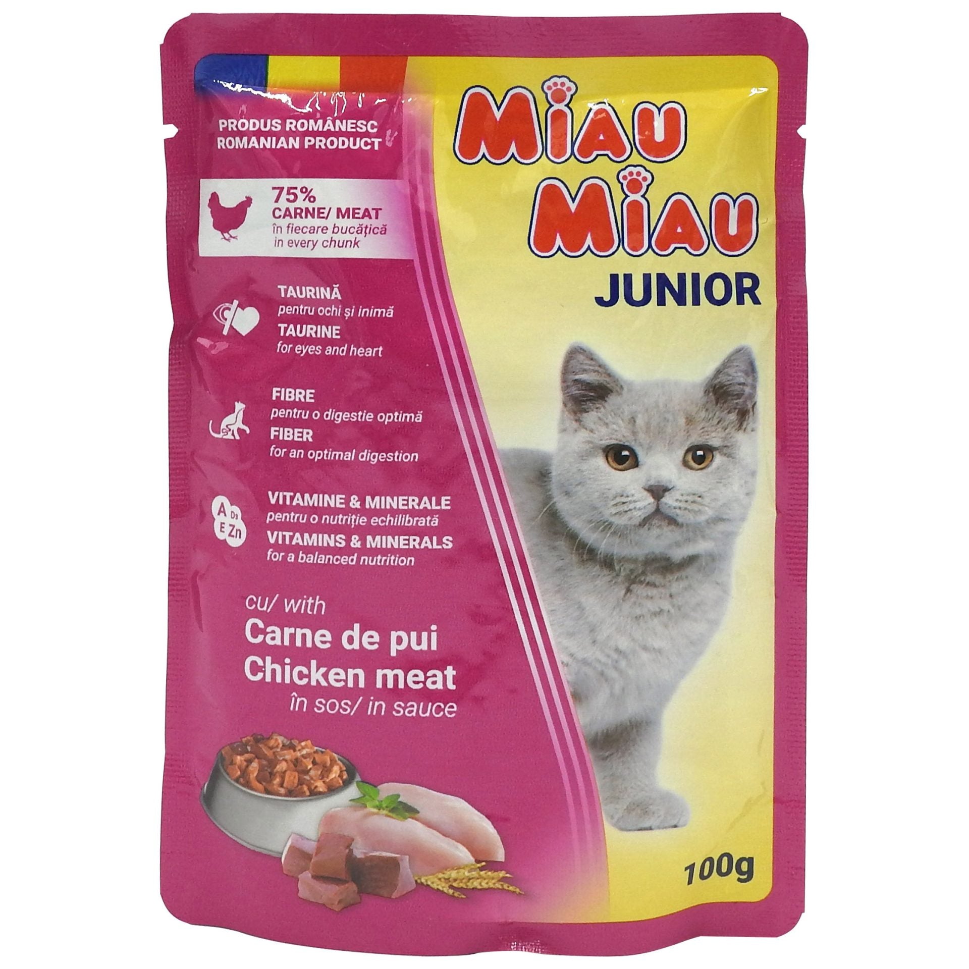 Plic, Miau Miau Hrana Pisici in Sos, 100 g Juniori