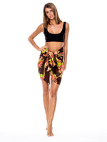 Eșarfă maro închis cu model floral
