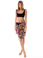 Șal maro închis cu model floral