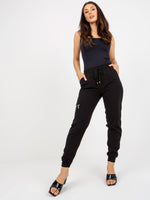 Pantaloni de trening ZULUNA negri, cargo, cu legături