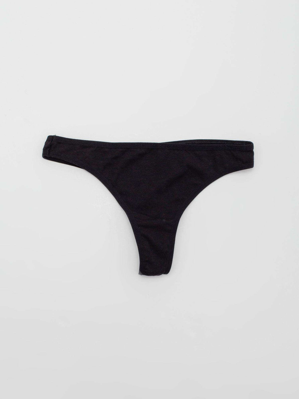 Thong negru din bumbac