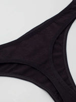 Thong negru din bumbac