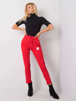 Pantaloni de trening roșii cu buzunare