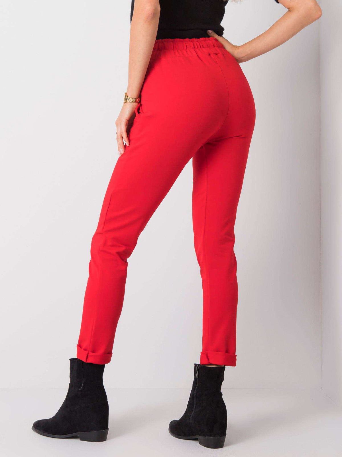 Pantaloni de trening roșii cu buzunare