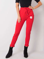 Pantaloni de trening roșii cu buzunare