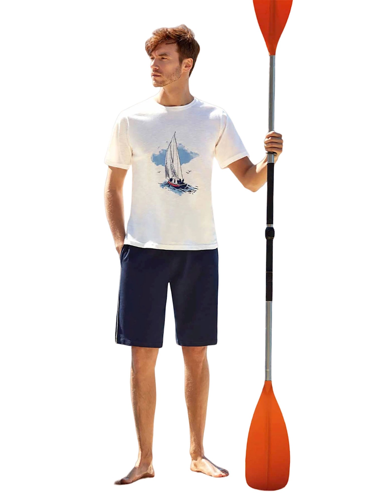 Măsurători pijama mărimea M măsurată plat: tricou: lățime sub axile - 55 cm, lungime totală - 72