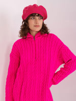 Beretă fuchsia cu cașmir