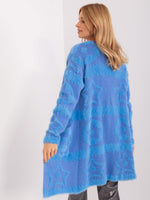 Cardigan albastru cu model de damă