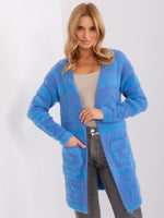Cardigan albastru cu model de damă