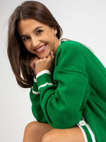 Cardigan lung verde cu buzunare RUE PARIS