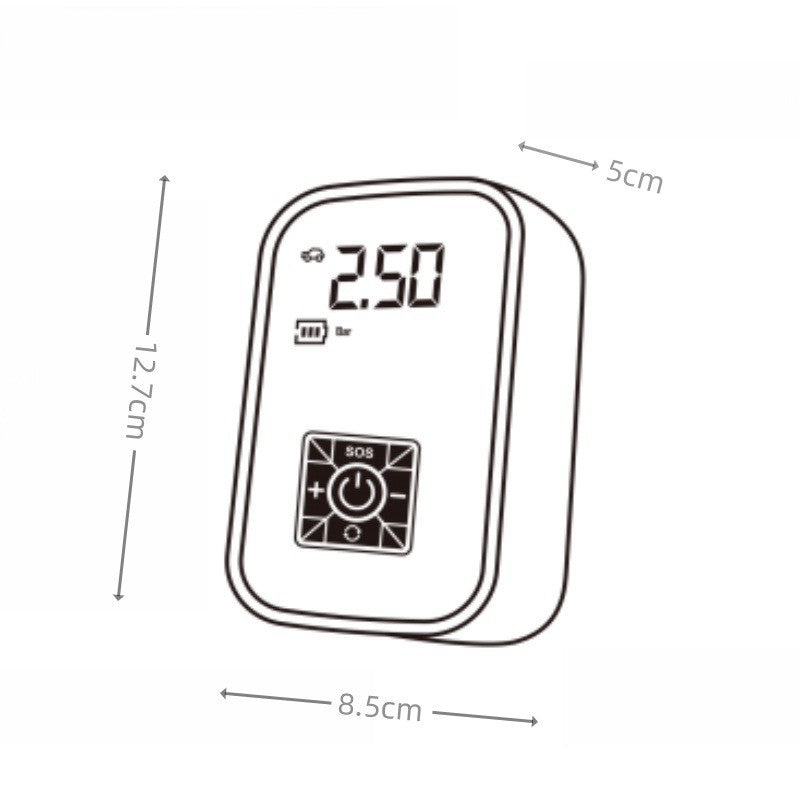 Pompa de Aer Wireless, Flippy, Portabila, 150 PSI, Pentru Anvelope si Mingi, Baterie 2000 mAh, Afisaj Digital, 12.7 x