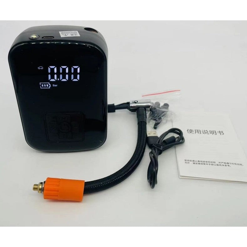 Pompa de Aer Wireless, Flippy, Portabila, 150 PSI, Pentru Anvelope si Mingi, Baterie 2000 mAh, Afisaj Digital, 12.7 x
