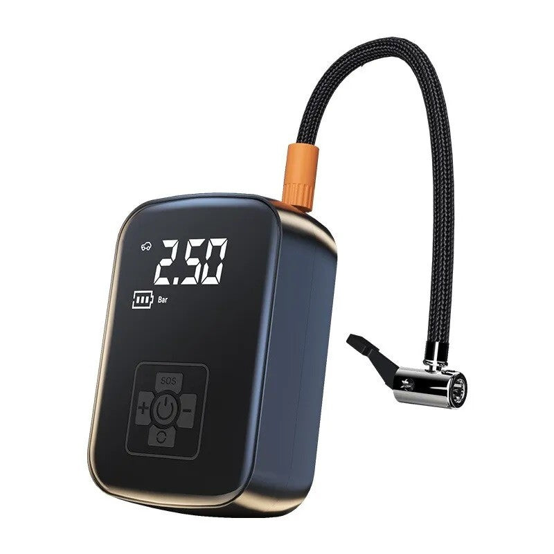 Pompa de Aer Wireless, Flippy, Portabila, 150 PSI, Pentru Anvelope si Mingi, Baterie 2000 mAh, Afisaj Digital, 12.7 x