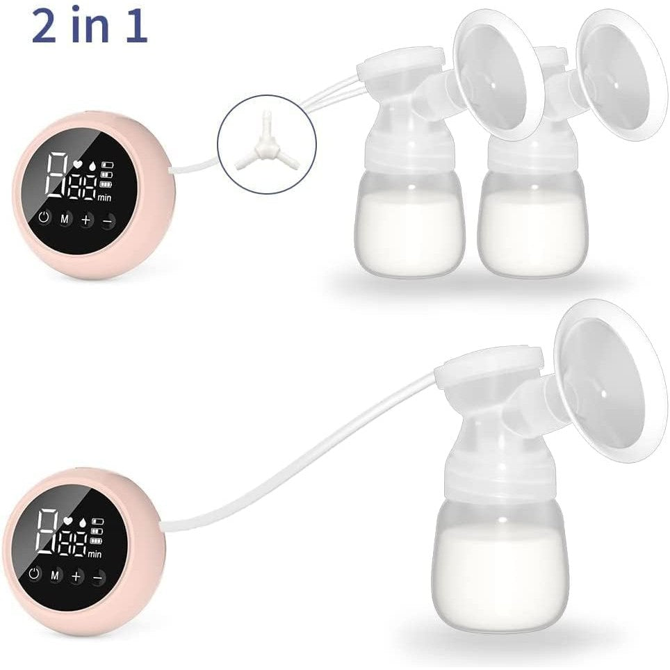 Pompa de San Electrica 2 in 1, Flippy, cu 2 Biberoane, Capacitate 180 ml, Incarcare USB Tip C, 1200 mAh, 2 Moduri, 9