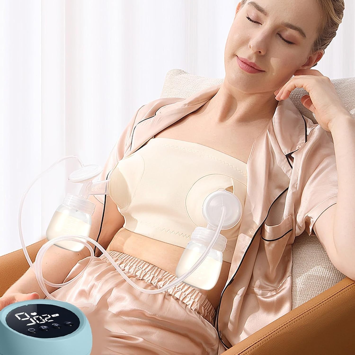 Pompa de San Electrica 2 in 1, Flippy, cu 2 Biberoane, Capacitate 180 ml, Incarcare USB Tip C, 1200 mAh, 2 Moduri, 9