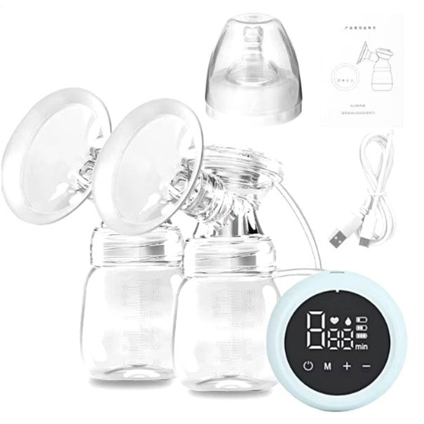 Pompa de San Electrica 2 in 1, Flippy, cu 2 Biberoane, Capacitate 180 ml, Incarcare USB Tip C, 1200 mAh, 2 Moduri, 9