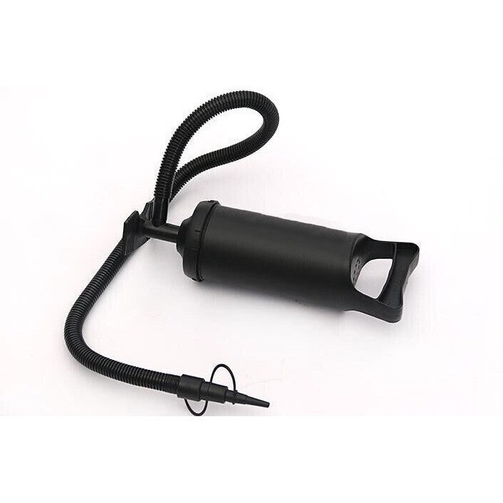 Pompa manuala pentru umflat obiecte gonflabile , colace , saltele , cu 3 adaptori pentru interconectare si furtun,